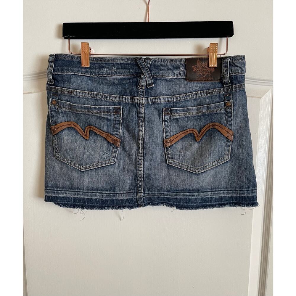 Vintage Dollhouse Juniors Micro Mini Denim Skirt Size 11 - Picture 2 of 11